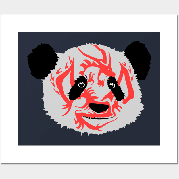 The Panda With The Dragon Tattoo Wall Art by AwePup